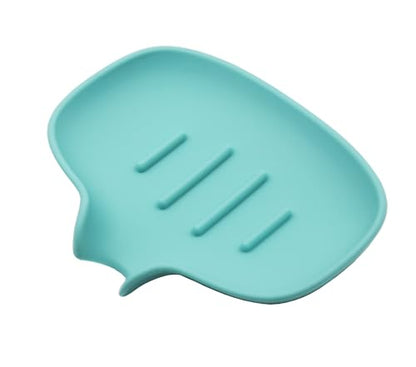 3 Pack Silicone Soap Dish, Self Draining Soap Holder, Sponge Holder, for Shower,Bathroom,Kitchen Sink Organizer (Gray,Green,White) - color: Gray,green,white