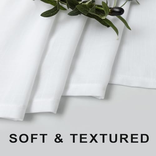KOUFALL White Waterproof Linen Fabric Shower Curtain 54x72 Inch Length - color: White, size: 54"W x 72"L (Pack of 1)