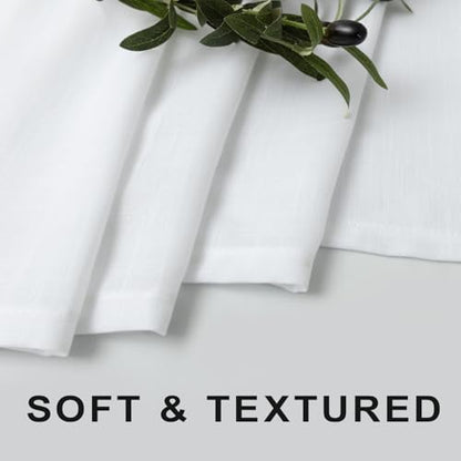 KOUFALL White Waterproof Linen Fabric Shower Curtain 54x72 Inch Length - color: White, size: 54"W x 72"L (Pack of 1)