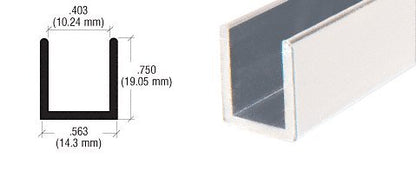 Brixwell SDCD38A-CCP4 Satin Anodized 3/8" Fixed Panel Shower Door Deep U-Channel 4 inch Sample - color: Satin Anodized, size: 4 Inch - Sample