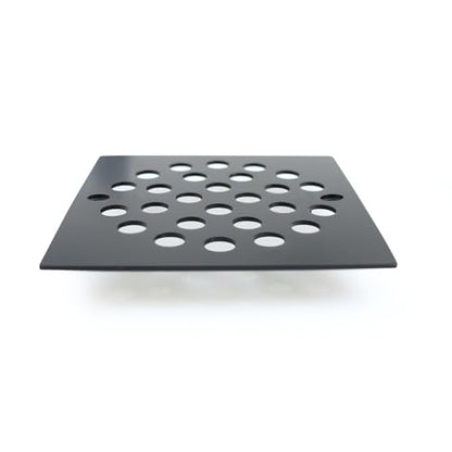 4 Inch Screw-in Square Floor Drain Cover Replacement Shower Grates with Screws,304 Stainless Steel (Black) - color: Black