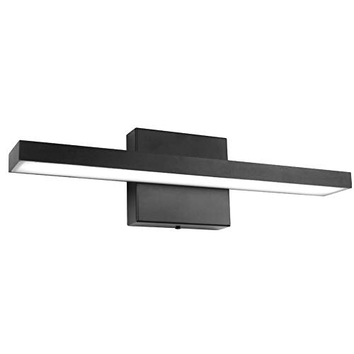 Ralbay 15.7 inch Modern LED Black Vanity Light 12W Frosted Aluminum for Bathroom Vanity Lighting Fixtures Cool White 6000K - color: Black, size: 15.7 inch