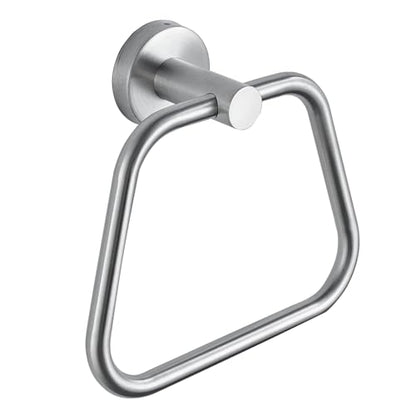 Bath Towel Ring, Bathroom Hardware Towel Holder, Chrome Towel Ring for Bathroom, Modern Trapezoid Wall Mounted Towel Hanger, 304 Stainless Steel (Brushed Nickel) - color: Brushed Nickel
