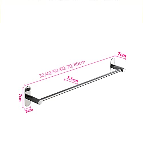 Stainless Steel Bathroom Towel Bar, Rustproof Heavy Duty Mount Towel Rod, Square Towel Holder Rack Rail Storage Organizer Hanger, Multiple Uses (Size : 50cm) - size: 50cm