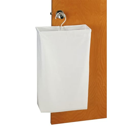 Household Essentials 148 Hanging Cotton Canvas Laundry Hamper Bag | White, 6" x 16" x 27" (Length x Width x Height) - color: White