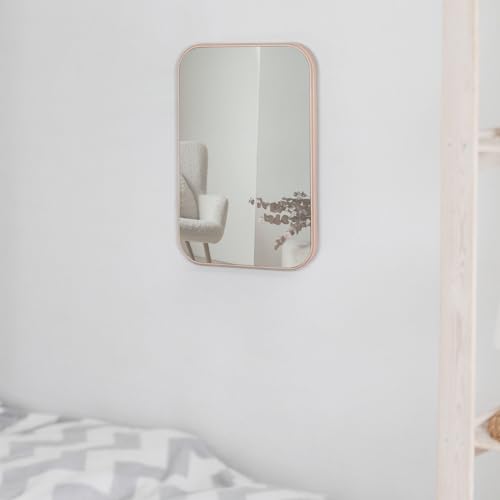 2Pcs Table Desk Vanity 8-Inch Makeup Mirror, Simple Portable Travel Mirror with Stand, Standing and Wall Hanging Dual-use Pink - color: 2pcs-pink