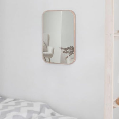 2Pcs Table Desk Vanity 8-Inch Makeup Mirror, Simple Portable Travel Mirror with Stand, Standing and Wall Hanging Dual-use Pink - color: 2pcs-pink