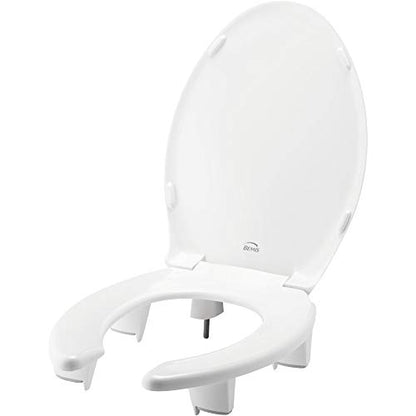 BEMIS 3L2150T 000 Medic-Aid 3" Lift Raised Open Front Plastic Toilet Seat with Cover, ELONGATED, Long Lasting Solid Plastic, White - style: Open Front Seat with Cover - 3-Inch Lift