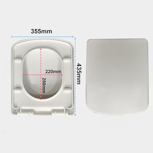 Toilet Seat - Soft Close Quick Release for Easy Cleaning, Top Fix Installation with Adjustable Hinges - Ideal for Bathroom Upgrade - size: 105