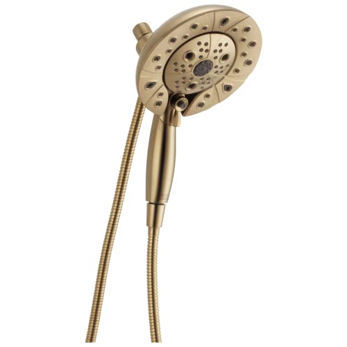 Delta Faucet 5-Spray In2ition Dual Shower Head with Handheld Spray, H2Okinetic Gold Shower Head with Hose, Showerheads, Handheld Shower Heads, Magnetic Docking, Champagne Bronze 58480-CZ-PK - color: Champagne Bronze