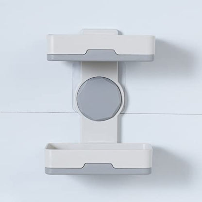 Soap Holder, PEFWO Strong Adhesive Double Layer Soap Dish, Removable Drill-Free Shower Soap Holder for Shower, Bathroom, Bathtub, Kitchen (White) - color: White