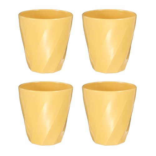 uxcell 4 Pcs Simple Toothbrush Cup, 13.5 OZ Reusable Bathroom Tumbler, 2.2 x 3.5 Unbreakable Plastic Cups for Storing Toothpaste Makeup Brush Holder Water Beverages Combs, Yellow - color: Yellow