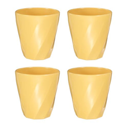 uxcell 4 Pcs Simple Toothbrush Cup, 13.5 OZ Reusable Bathroom Tumbler, 2.2 x 3.5 Unbreakable Plastic Cups for Storing Toothpaste Makeup Brush Holder Water Beverages Combs, Yellow - color: Yellow