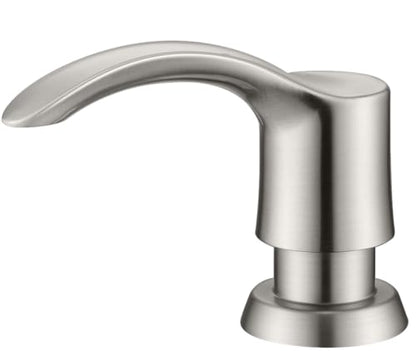 Kitchen Sink Soap Dispenser with 17 Ounce Large Bottle (Brushed Nickel), Built in Sink Soap Dispenser Sink Mounted Soap Dispenser Refill from Top, G080BN | Brushed Nickel, Built in Sink Soap Dispenser Sink Mounted Soap Dispenser, Refill from Top - color: