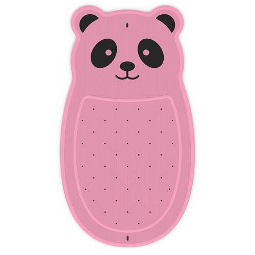 Panda Bathtub Mat Non Slip Kids Natural Rubber Low Odor, Bath Mat for Tub Non Slip for Baby 32"x18", Anti-Slip Surface and Strong Suction Cups Dual Anti-Slip, Machine Washable, Pink - color: Pink