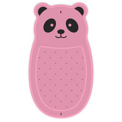 Panda Bathtub Mat Non Slip Kids Natural Rubber Low Odor, Bath Mat for Tub Non Slip for Baby 32"x18", Anti-Slip Surface and Strong Suction Cups Dual Anti-Slip, Machine Washable, Pink - color: Pink