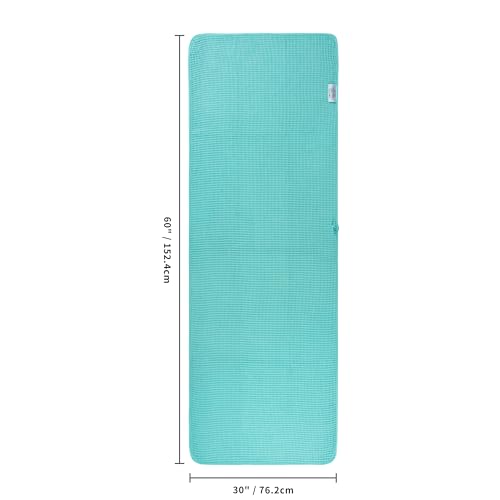 POLYTE 430 GSM Poly Blend Microfiber Quick Dry Waffle Bath Towel, 30x60 in | 4 Pack, Oversize, Lint Free, Body Towel - color: Aqua