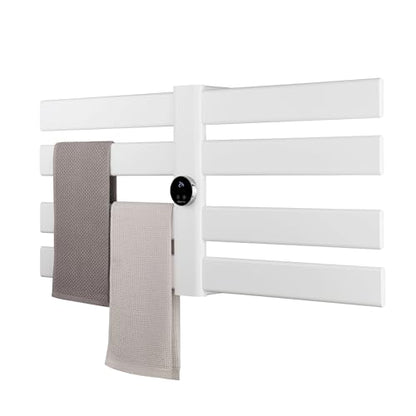 K&KALONZO Electric Towel Warmer Wall Mount Heated Rack Timer, 8-Bar,White | Fast Heat in 2 Min, 3 Heat Levels, Anti-Scald, NTC Safety, Plug-in/Hardwired Aluminum Towel Warmer for Bathroom - color: White, size: 8-Bar