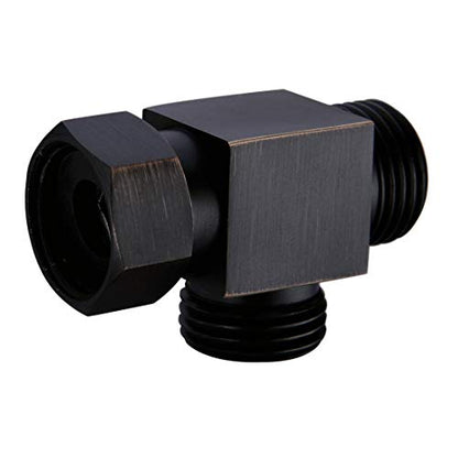 1/2" Brass Bronze 3 Way Diverter, Hose Fitting Tee, T Shape Adapter Connector for Angle Valve Hose, Bath Shower Arm, Toilet Bidet Sprayer Faucet, Oil Rubbed Bronze Finished - color: Bronze