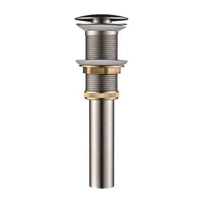 AVSIILE Brushed Nickel Bathroom Sink Drain Without Overflow Vessel Sink Lavatory Vanity Pop Up Drain Stopper, All Metal Rustproof Brass and 304 Stainless Steel - color: Brushed Nickel, style: Non-overflow