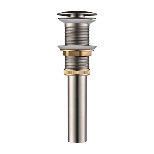 AVSIILE Brushed Nickel Bathroom Sink Drain Without Overflow Vessel Sink Lavatory Vanity Pop Up Drain Stopper, All Metal Rustproof Brass and 304 Stainless Steel - color: Brushed Nickel, style: Non-overflow