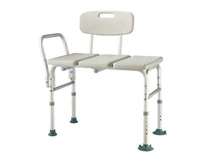 Heavy Duty, Bariatric Aluminum Frame Bathtub Transfer Bench/Bath Chair with Back, Wide Seat, Adjustable Legs, Suction Cups Shower Bench, 450 lbs Weight Limit