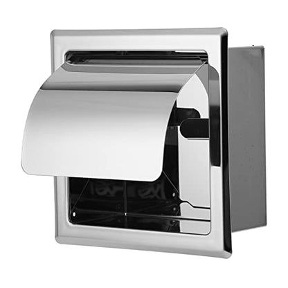 Recessed Toilet Paper Holder, Stainless Steel Tissue Towel, Toilet Roll Paper Rack for Home Hotel Bathroom