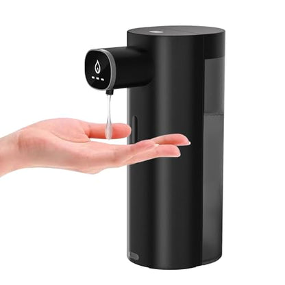 Automatic Liquid Soap Dispenser Touchless, USB Rechargeable Smart Hand Soap Dispenser, 13.5oz/400ml, 3-Level Adjustable, Compatible with Thick Thin Dish Soap for Bathroom Kitchen, Clog-Free (Black) - color: Black