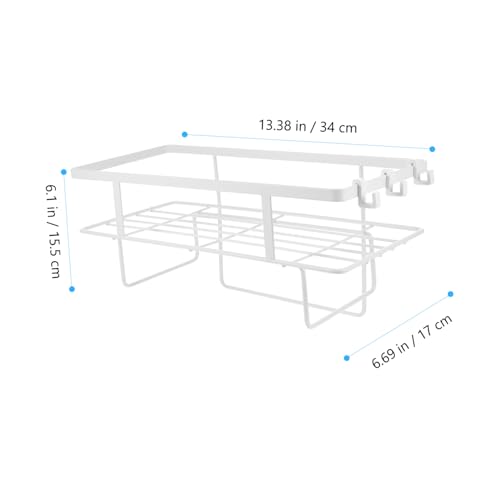 Cabilock Toilet Storage Rack Space-Saving Bathroom Organizer Multi-Functional Iron Shelf for Toiletries Easy Installation Above Toilet White Finish for Bathroom and Kitchen Use