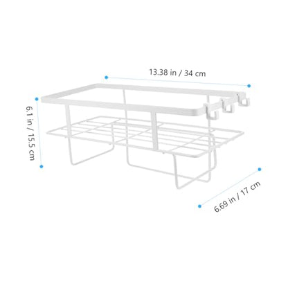 Cabilock Toilet Storage Rack Space-Saving Bathroom Organizer Multi-Functional Iron Shelf for Toiletries Easy Installation Above Toilet White Finish for Bathroom and Kitchen Use