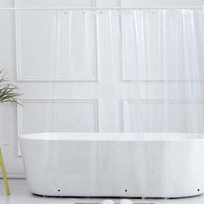 Plastic Shower Liner Clear - Premium PEVA Shower Curtain Liner with Rustproof, Waterproof Cute Lightweight Standard Size Bathroom Curtains - Clear