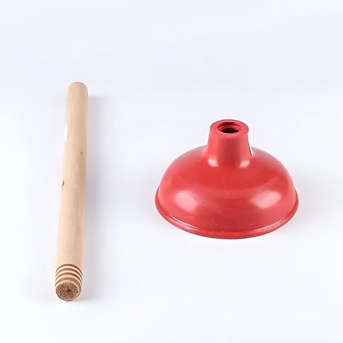 Bexter 19-Inch Toilet Plunger, Pack of 2 – Wooden Handle & Heavy-Duty Rubber Cup for Toilets, Sinks & Drains – Auburn