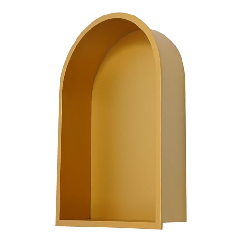 Recessed Arched Shower Niche, 12" X 18" Stainless Steel Shower Niche, Stainless Steel Bathroom Shelf, NO Tile Needed Bathroom Storage for Shower Wall (Gold) - color: Gold