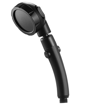 Marbrasse High Pressure Shower Head, 3-Settings Handheld Showerhead with ON/Off Full Shutoff Push Button and Switch to Control Flow, Angle-Adjustable Water Saving Body Sprays (Matte Black) - color: Matte Black