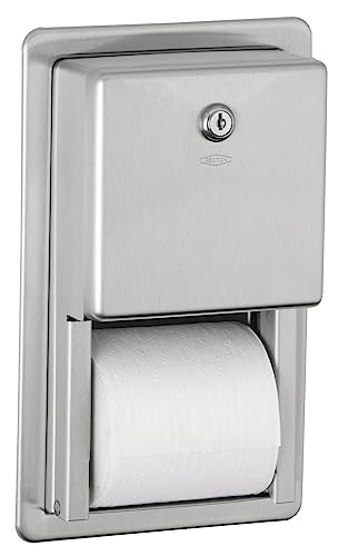 BOBRICK 3888 ClassicSeries Stainless Steel Recessed Multi-Roll Toilet Tissue Dispenser, Satin Finish, 12-1/2" Height, 7-9/16" Width 2-15/16" Depth - color: Classicseries, size: 7-9/16" Width x 2-15/16" Depth x 12-1/2" Height, style: Satin
