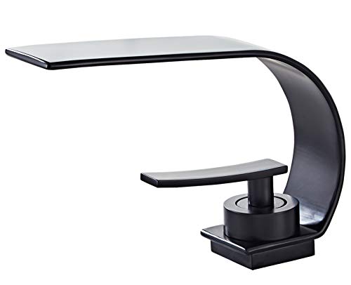 Becola Matte Black Modern Single Hole Bathroom Faucet, Low Arc Brass Ceramic Valve Vanity Sink Faucet, Single Handle 1 Hole / 3 Holes Hot and Cold Water Mixer Tap - color: Matte Black