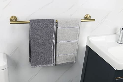TocTen Bath Towel Bar - Thicken SUS304 Stainless Steel Bathroom Towel Holder, Towel Rod for Bathroom Heavy Duty Wall Mounted Towel Rack Hanger (24IN, Gold) - color: Gold, size: 24IN