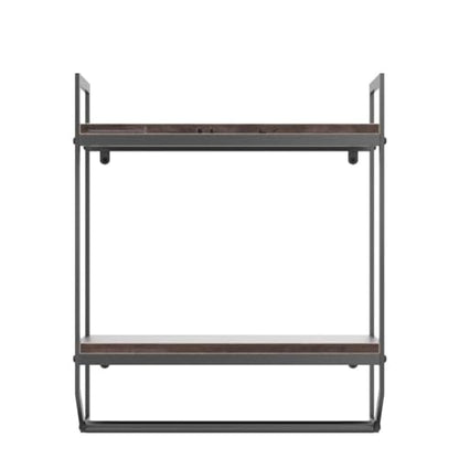2-Tier Metal Industrial 23.6" Bathroom Shelves Wall Mounted,Rustic Wall Shelf Over Toilet,Towel Rack with Towel Bar,Utility Storage Shelf Rack, Floating Shelves Towel Holder,Retro Black - color: A