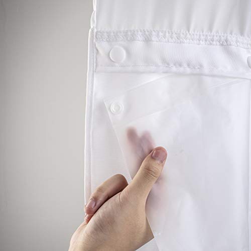 River Dream Plastic(PEVA) Snap in Shower Curtain Liner Replacement,70Wx54H | 100% Waterproof,Detachable Liner,Bottom Magnets,Water Wipeable，Fit for River Dream 71(W) x 74(H) with Window Shower Curtain