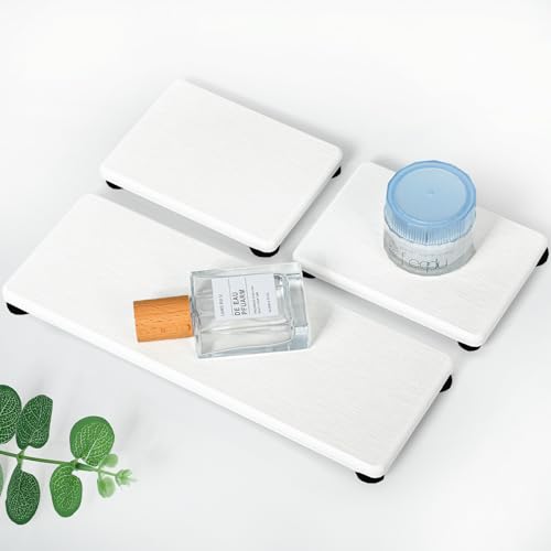 3PCS Stone Drying Tray, Water Absorbing Stone Tray for Sink, Stones Soap Trays, Fast Dry Diatomite Stones Mat,Used for Hand Soaps,Sponge,Toothbrush Holder in Bathroom Counter and Kitchen Sinks - color: 3pcs White