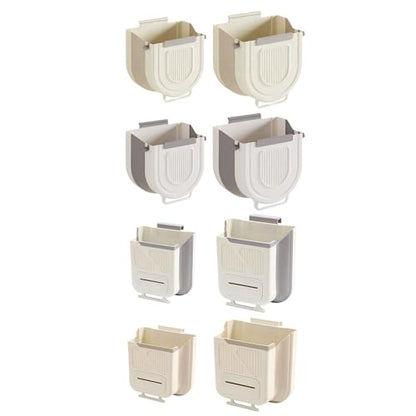 Foldable Wall Mounted Trash Bin Hanging Kitchen Bathroom Garbage Bin Space Saving Large Capacity Waste Can Modern Design Hanging Kitchen Garbage - color: Light Grey, size: H