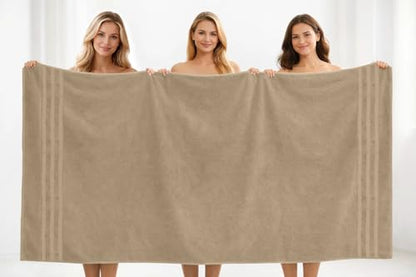 DAN River 2 Pack Bath Sheets Extra Large 35x70, Large Bath Towels for Adults, XL Oversized Heavy Duty Towel Set, 600 GSM 100% Ring Spun Cotton, Soft Quick Dry, Tan - color: Tan, size: Bath Sheet 35x70" (PK 2)