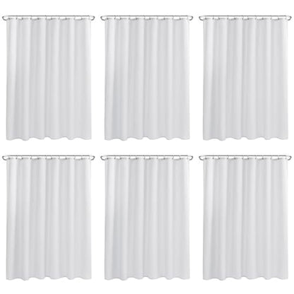Nasitos Fabric Shower Curtain Liners with Magnets 2 Pack 70X72 Inch White | Washable & Water Resistant Lighweight Cloth Shower Liner for Bathroom, Soft Hotel Quality, Standard Size - color: White, size: 70"W x 72"L (Pack of 6)