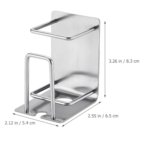 Mobestech Nail-Free Stainless Steel Toothbrush Holder Wall Mounted Bathroom Organizer with Toothpaste Storage Rack and Rinsing Cup for Home Bathroom Accessories