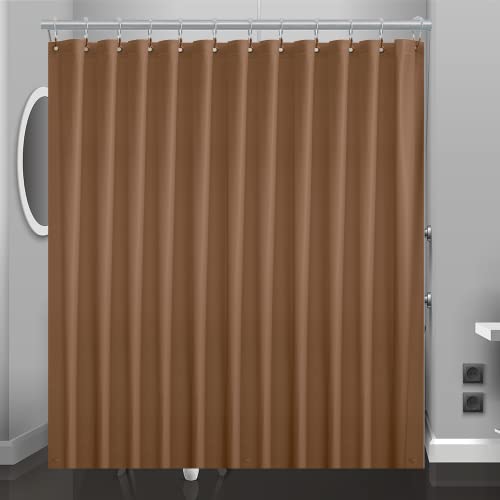 Khaki Plastic Shower Curtain Or Liner, 72x72 Inch Lightweight Sand Plastic Bathroom Shower Showroom Inner Curtain with Rustproof Metal Grommet Holes and Weighted Magnets - color: C04-khaki, size: 72"W x 72"L (Pack of 1)