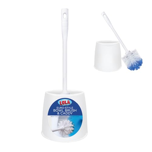 LOLA Toilet Brush and Holder Set, Classic Version, Durable Bristles for Deep Cleaning, w/Compact Space Saving Storage Holder, 1 Pack - size: 1 Pack, style: Classic Toilet Brush & Holder