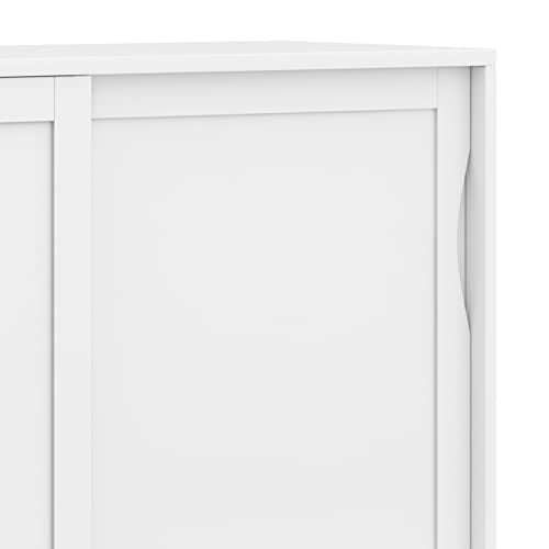 SIMPLIHOME Lowry 39" Acacia Wood Cabinet in Distressed Golden Wheat - color: White, size: 48 inch