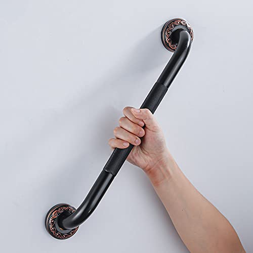 12-Inch Grab Bar Featuring Anti-Slip Handrail, Solid Brass, Oil Rubbed Bronze, Heavy-Duty Construction Armrest, Bathroom Bathtube Shower Safety Rail - color: Xn, size: 12 Inch (Pack of 1)