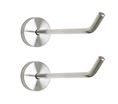 Brushed Stainless Steel Single Heavy Duty Long Coat Hook Robe Hanger Wall Mount Hook, Fit for Kitchen,Bedroom,Living Room, Bathroom,Closets and Garage Storage (4-2/3", 2 PCS) - size: 4-2/3" , 2 PCS