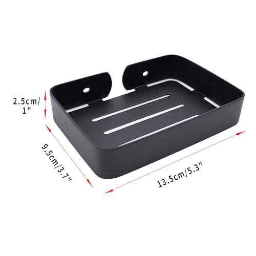 Soap Dish Stainless Steel Black Soap Dish Holder Wall Mounted Shower Soap Holder with Screws, Sturdy Soap Dish for Bar Soap Stylish Soap Dish Holder for Shower Bathroom Kitchen Sink Tub - color: Black